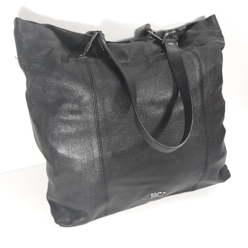 New BURBERRY Leather Drawstring Slouchy Tote